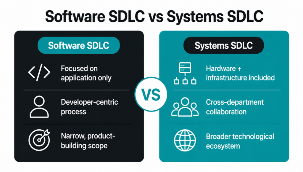 Software SDLC vs Systems SDLC Software SDLC vs Systems SDLC